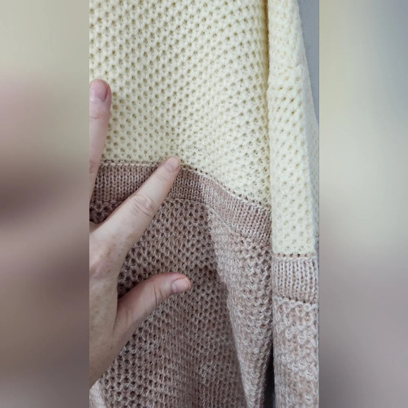 Pastel Stripe Women‎ Textured Crewneck Sweater L Soft Girl Ski Aspen Chic Winter - Picture 5 of 8